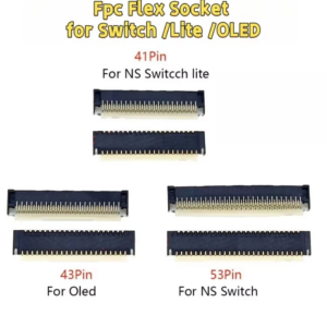 Wholesale Fpc Flex Socket for Nintendo Switch LITE OLED LCD FPC Connector 41 43 53 Pin Replacement LCD Display Screen FPC connector