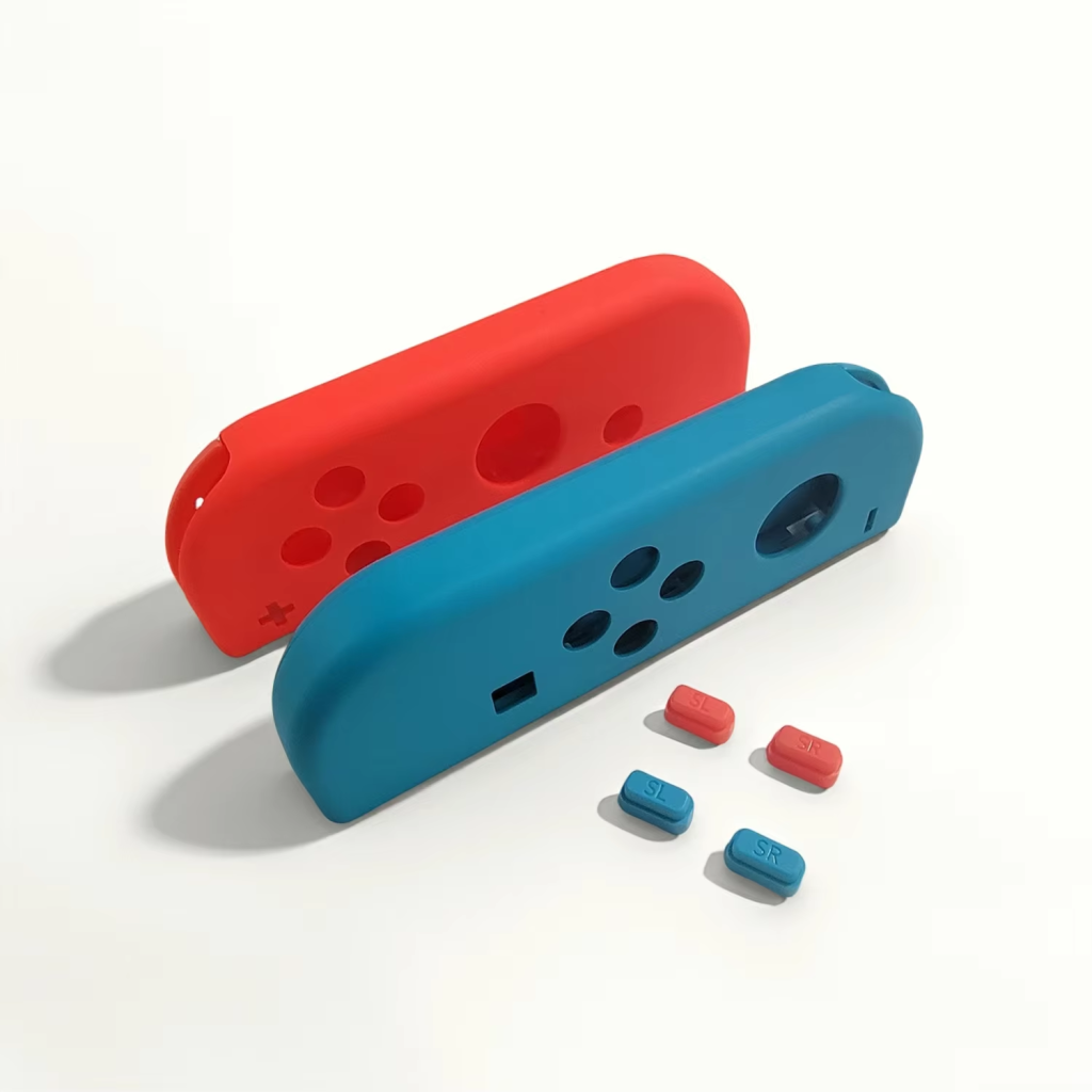Nintendo Switch Joy-Con replacement housing shell neon red and blue L R pair