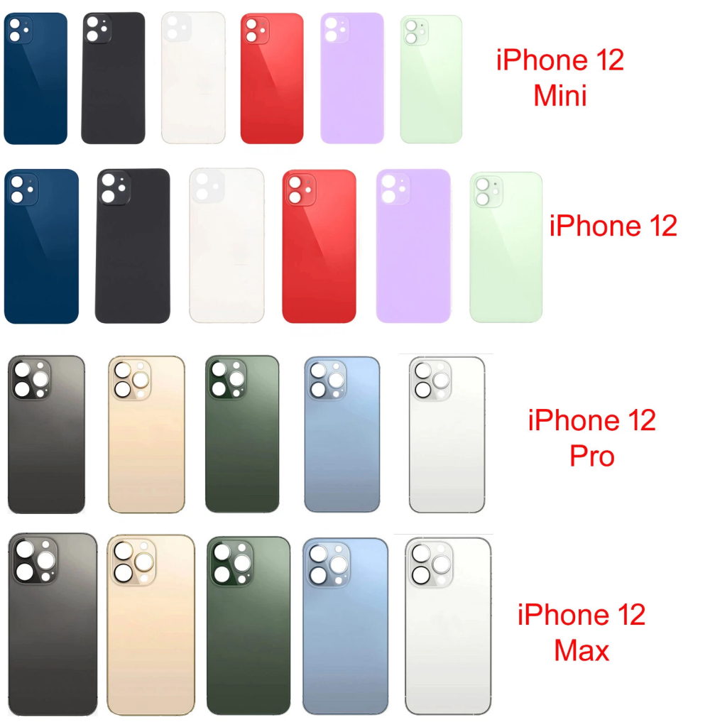 iPhone 12 replacement back glass big hole design with camera ring
