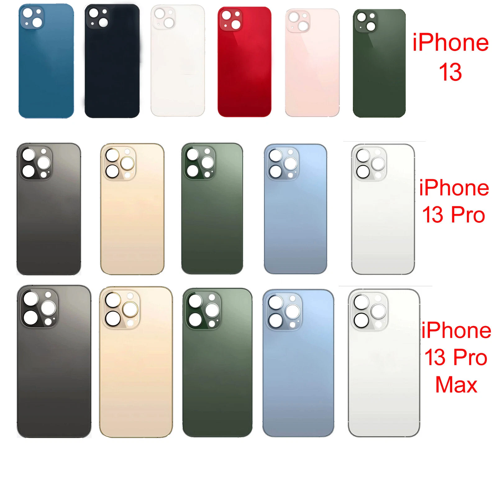 Wholesale Replacement Back Glass For iPhone 13 / 13 Pro /13 Pro Max Battery Cover Big Hole