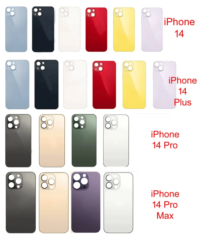 iPhone 14 replacement back glass big hole design with camera ring