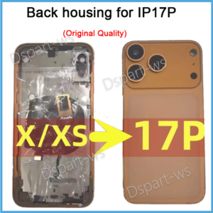 Replacement Back Cover for iPhone X/XS to 17 Pro, Horizontal Stripe Design, Mid-frame Glass Back Cover