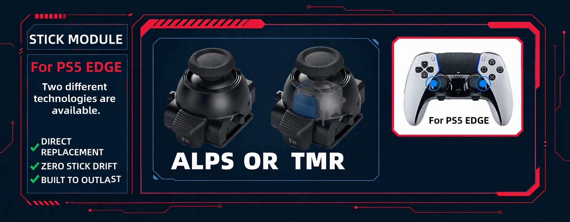 PS5 Edge controller replacement stick module, ALPS and TMR versions